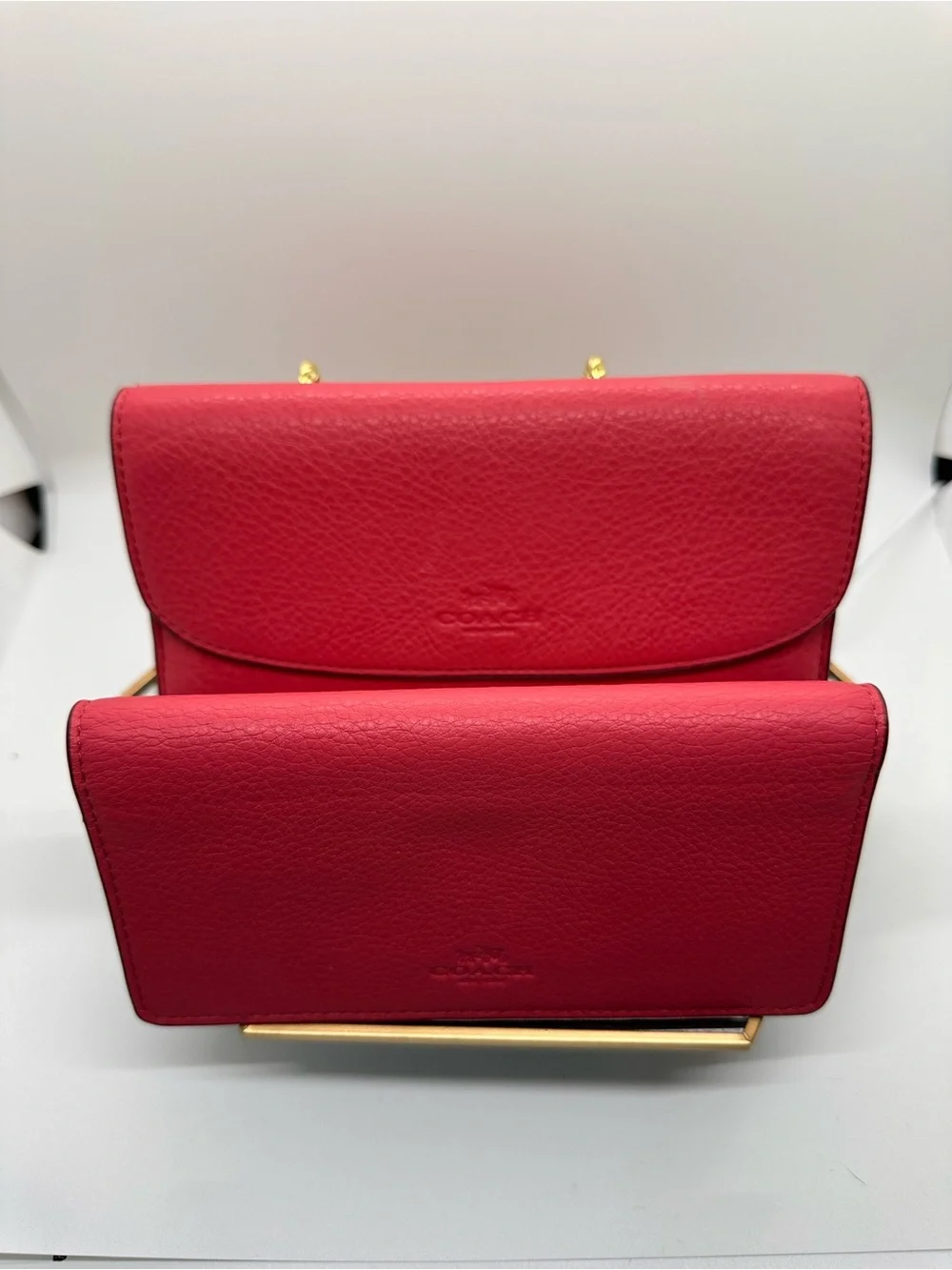 Coach Pebbled Leather Wallet and Checkbook holder - Rose Red NWOT!! Never Used!! - Picture 10 of 10